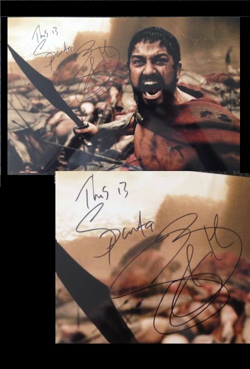 Gerard Butler signed KING LEONIDAS 300 Photo 15 x 10